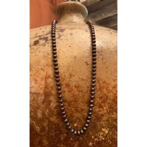 14K Gold and Peacock Button Shaped Pearl Necklace Vintage